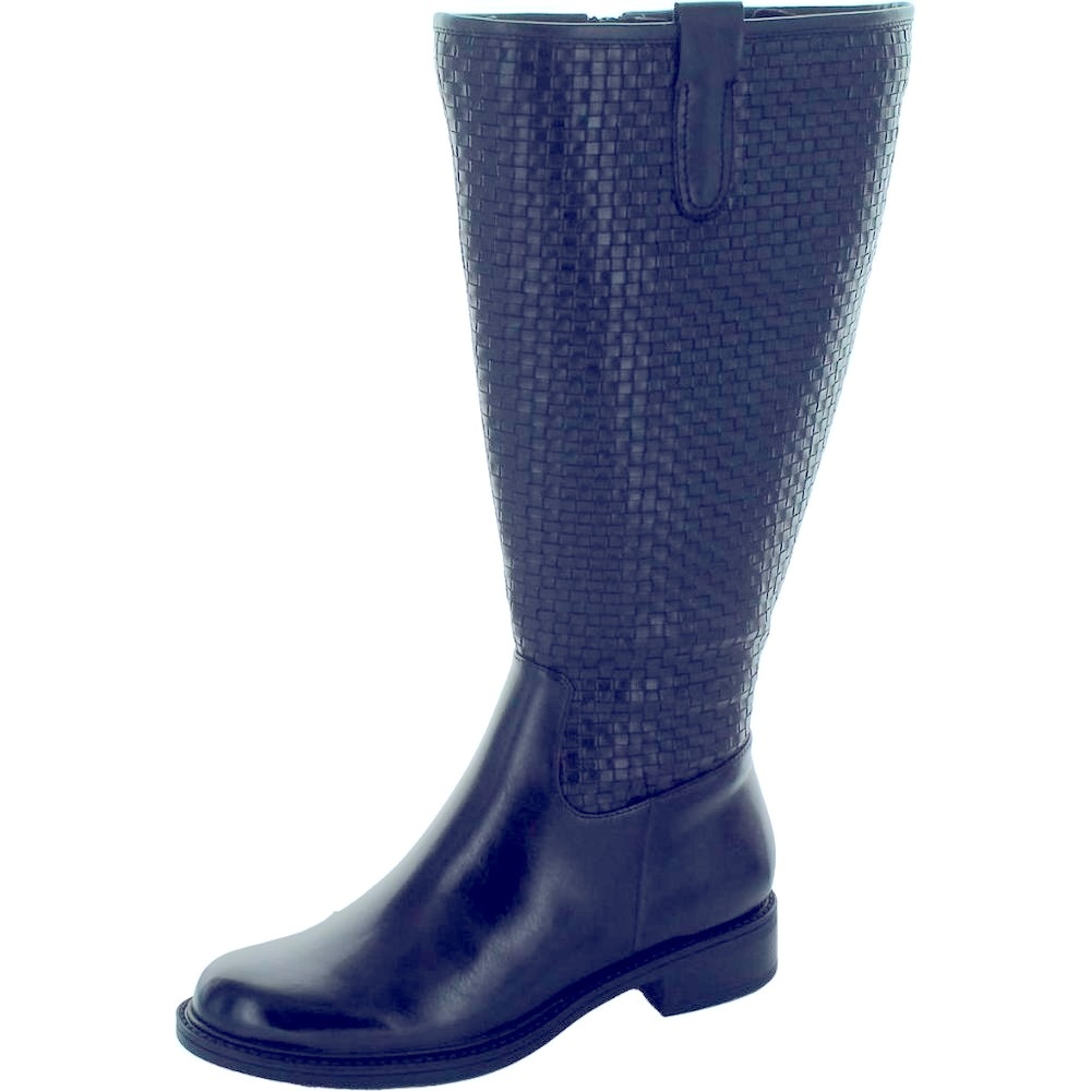 NIB [David Tate] Quest Woven Round Toe Knee-High Black Boots Womens Size 6.0 - Picture 2 of 10